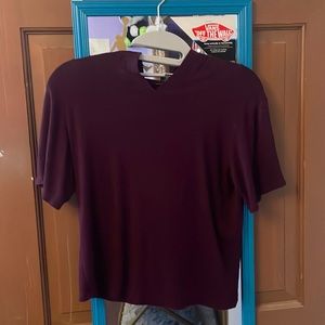 Purple crop top with hood